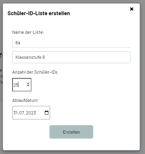 Schüler-ID erstellen